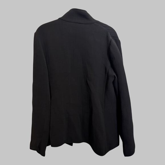 Eileen Fisher Women's Minimalist Silk Rayon Relaxed Blazer Jacket Black Size L - Picture 2 of 8